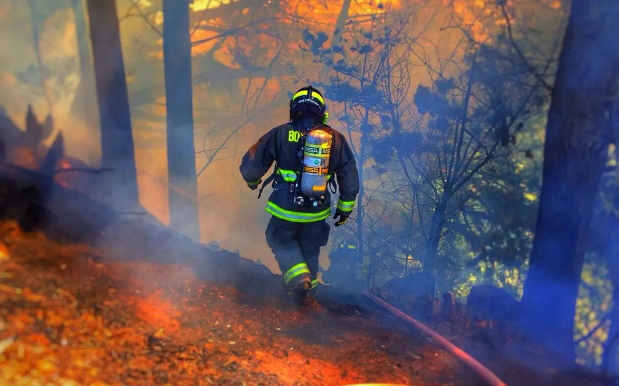 Bombero controlando Incendio forestal/Flickr.com