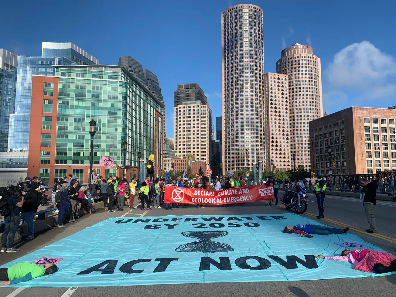 Protesta en contra combustibles fósiles en Boston