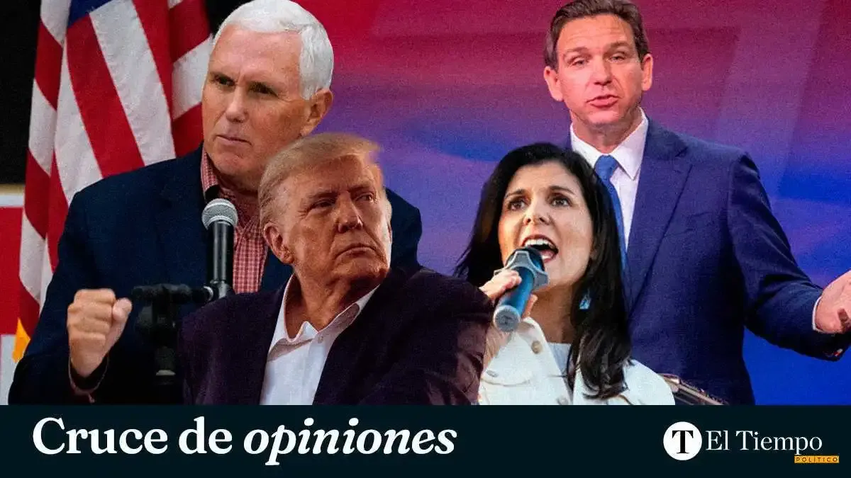 El expresidente Donald Trump, el gobernador Ron DeSantis, la antigua gobernadora por el estado de Carolina del Sur, Nikki Hal