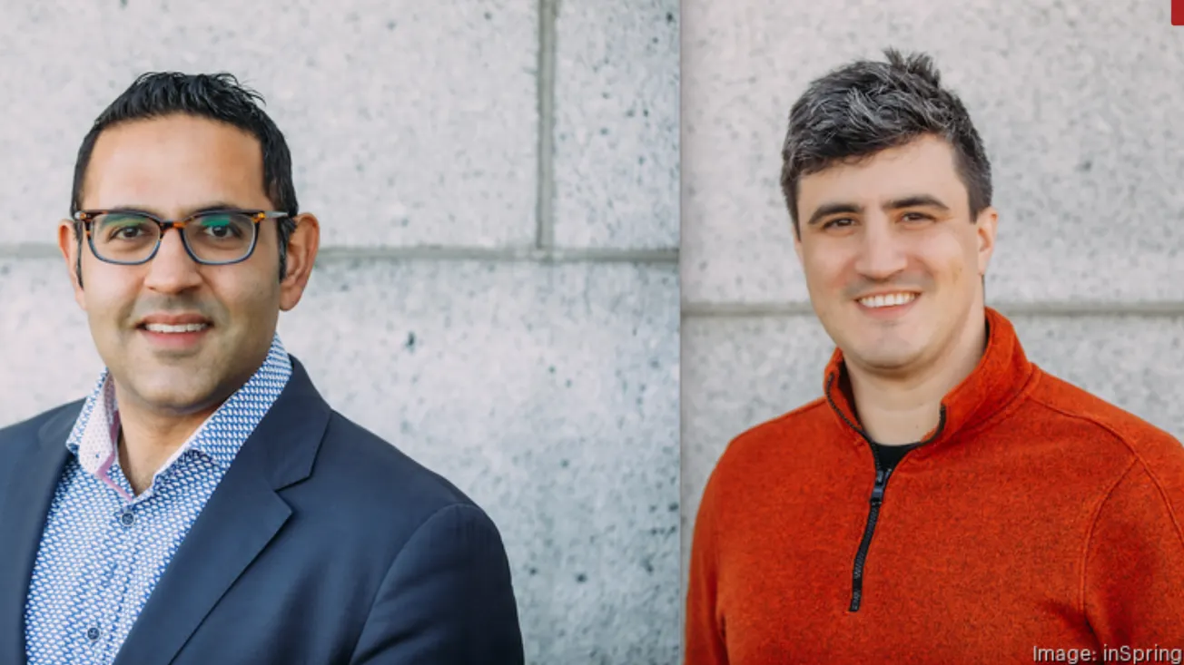 Imran Oomer, a la izquierda, es cofundador y director de ingresos de inSpring en Boston. Chris Hoehn-Saric es cofundador y CE
