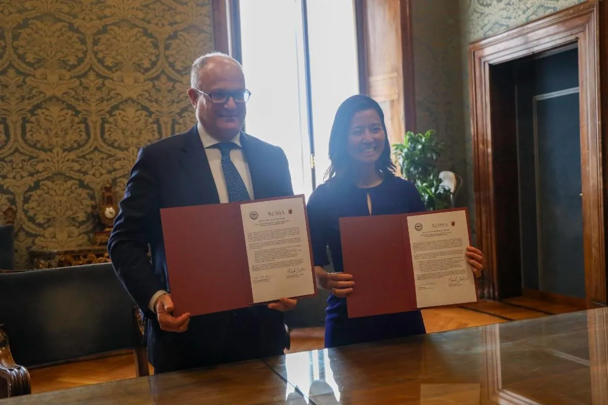 Líderes de Boston y Roma firman Declaración de Intenciones para la asociación cultural y económica entre las ciudades