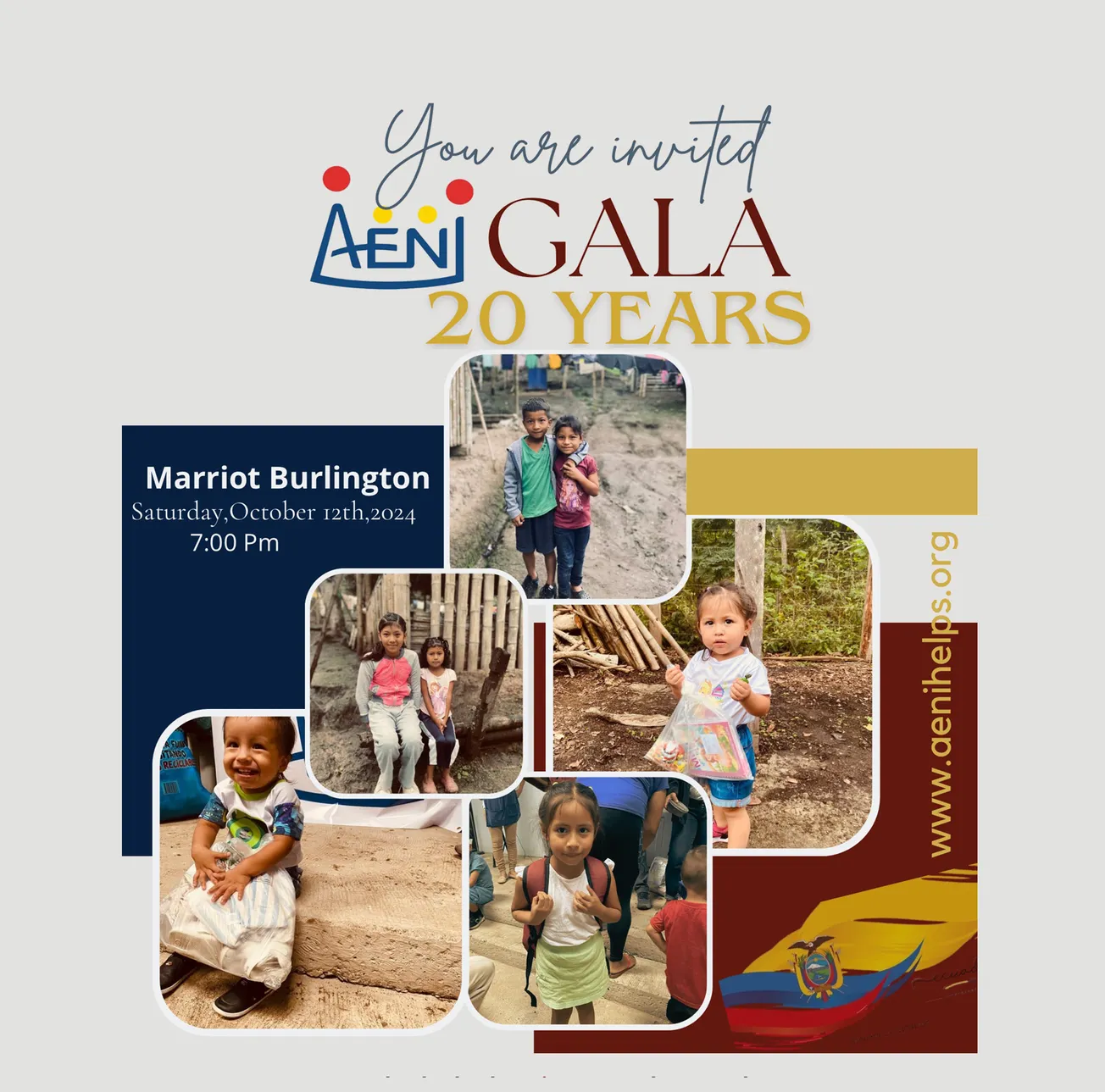 AENI celebrará su vigésima gala anual en beneficio de los niños ecuatorianos
