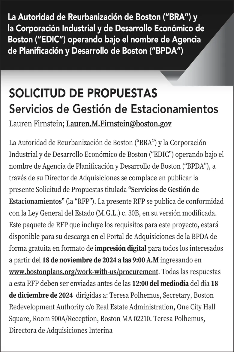 SOLICITUD DE PROPUESTAS Servicios de Gestión de Estacionamientos