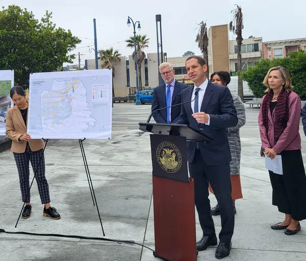 Mayor at press conference.