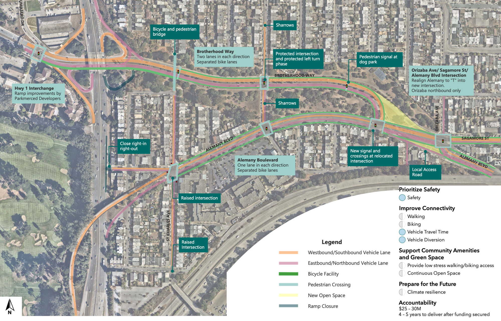 Map showing alternative a.