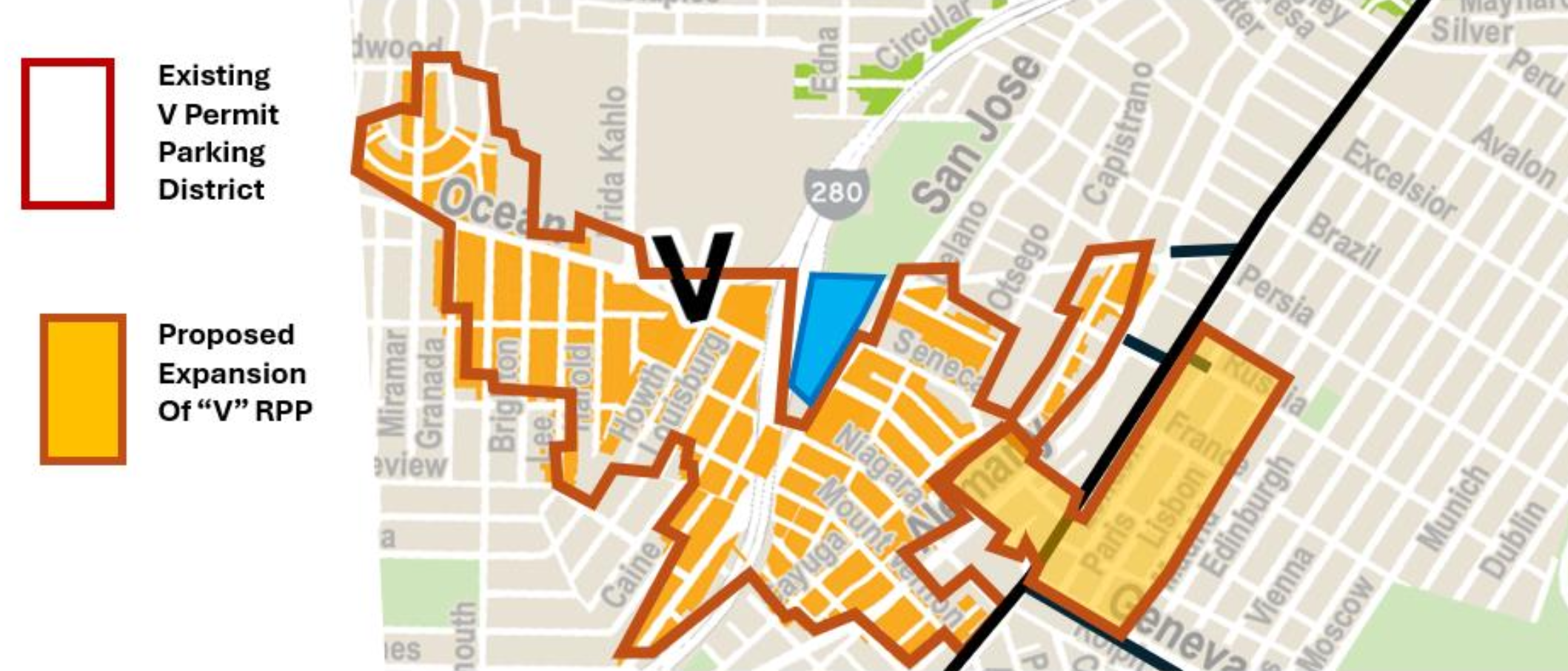 Map of parking zone.