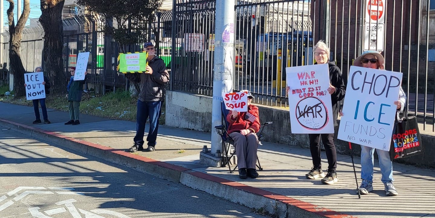 A gorup of protesters.