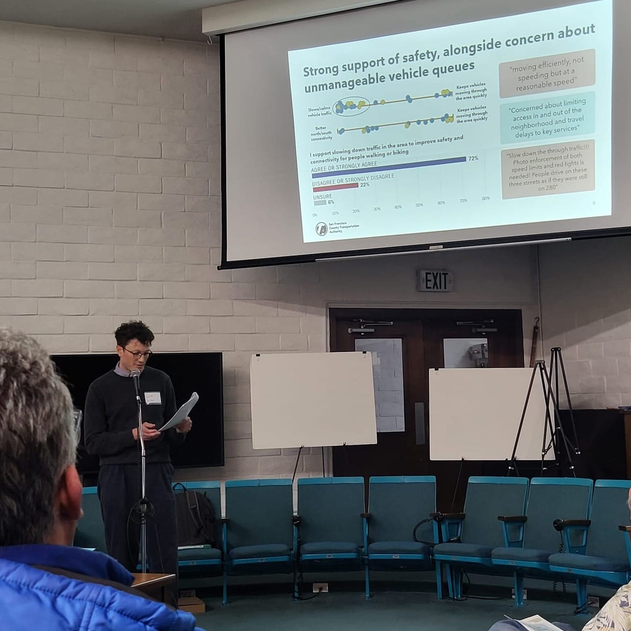 Man gives a presentation.