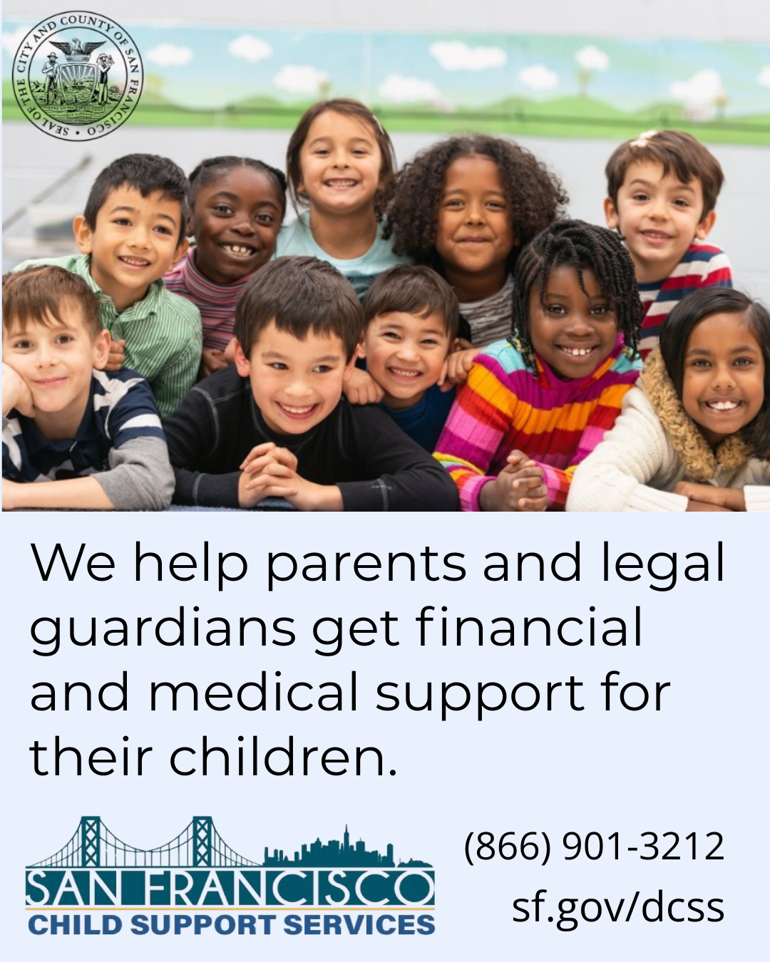 An ad for San Francisco Child Support Services.