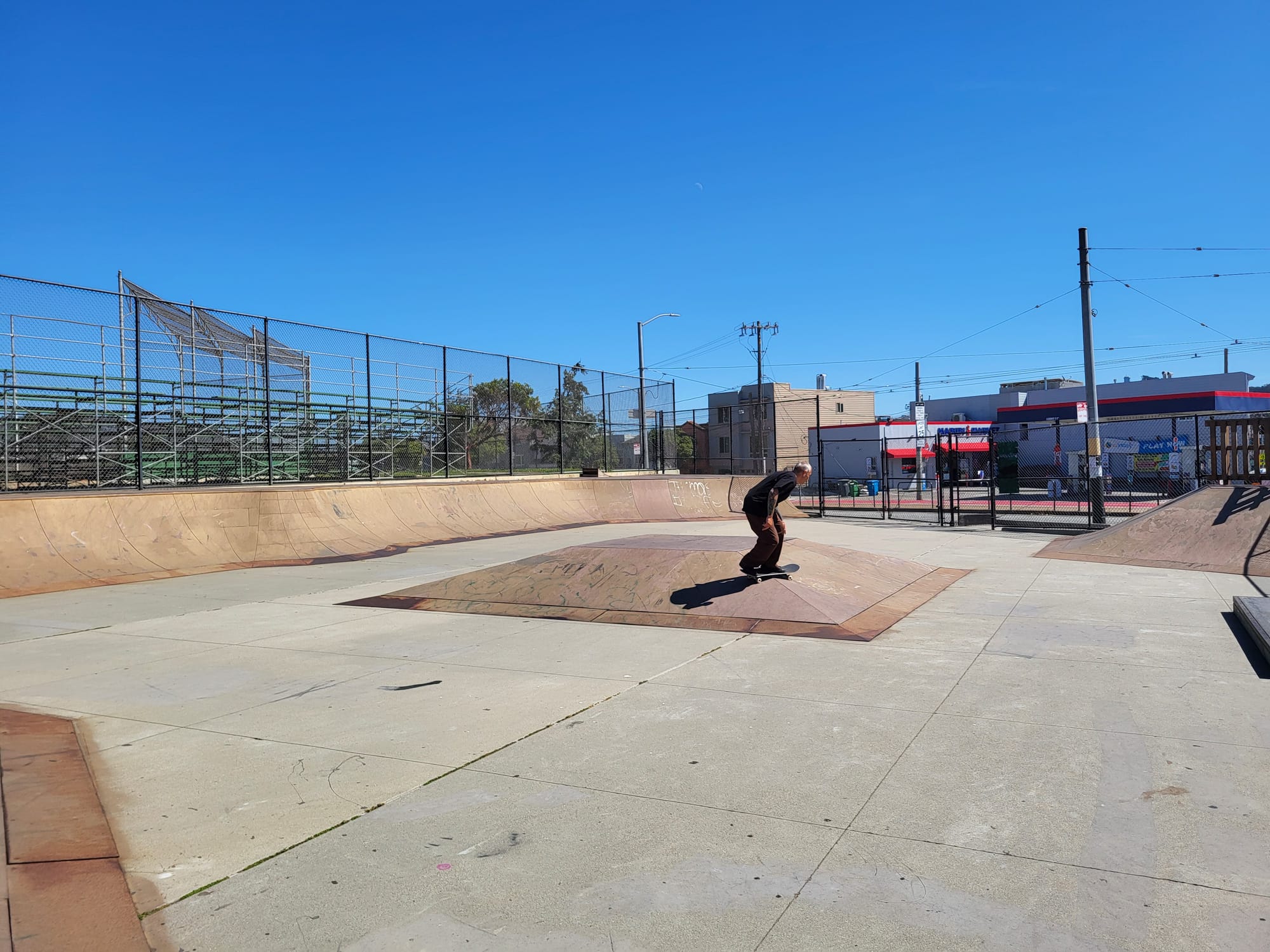 Man skateboarding.
