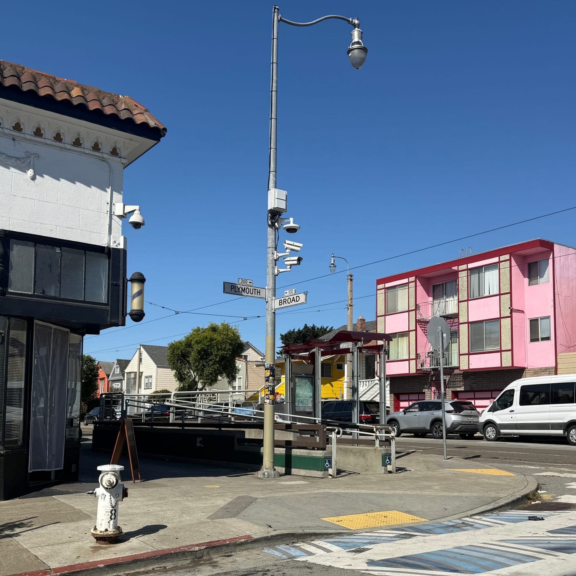 Street security cameras.