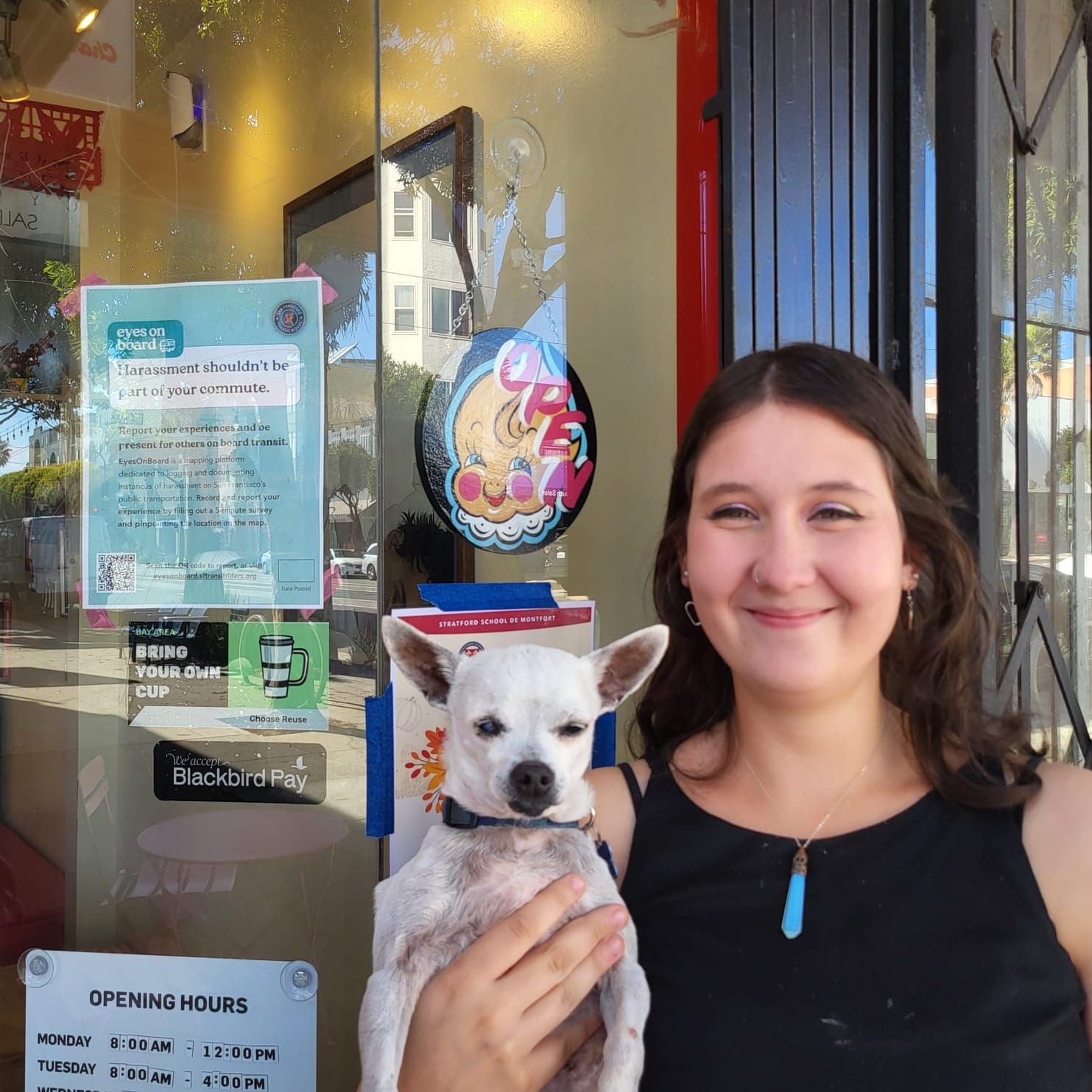 Woman with dog.