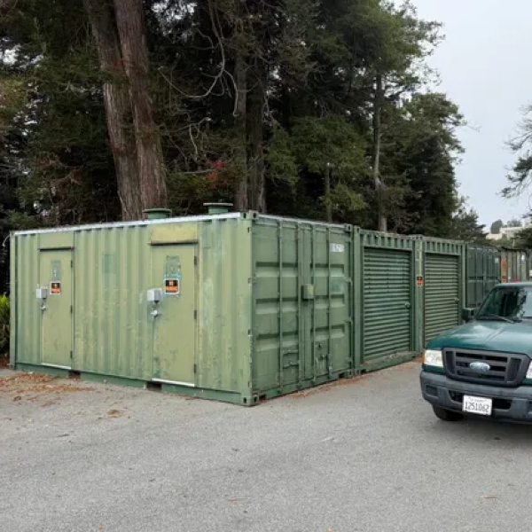 Shipping containers.