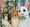 Two dogs with the Easter Bunny.
