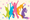 A digital graphic of five different colored people silhouettes jumping against a pale yellow background with multi-colored stars.