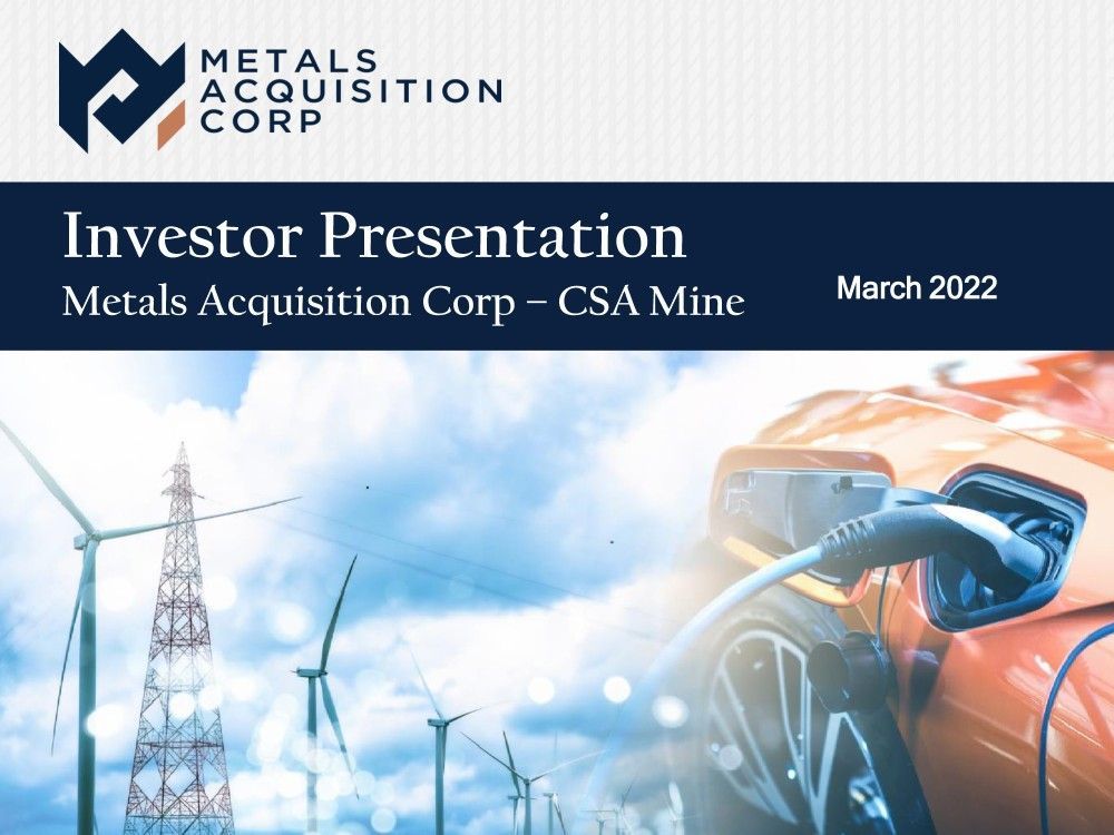CSA Copper Mine via Metals Acq (MTAL) deck