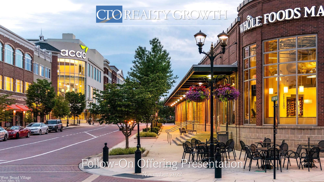 CTO Realty Growth (CTO) Follow-On Offering deck