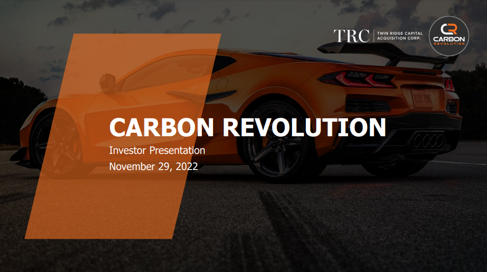 Carbon Revolution via Twin Ridge Capital (TRCA) deck