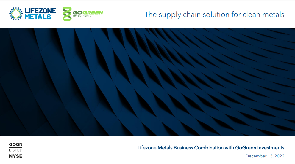 Lifezone Metals (LZM) via GoGreen Investments (GOGN) deck