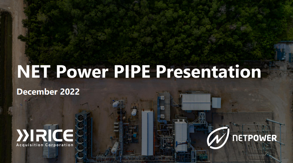 NET Power (NPWR) via Rice Acq II (RONI) deck
