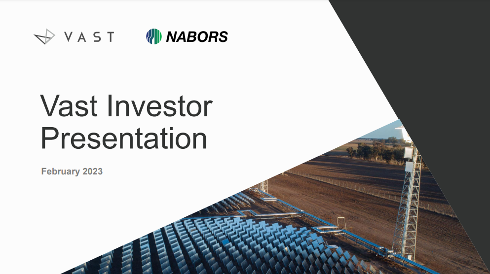 Vast Solar (VSTE) via Nabors Energy Transition (NETC) deck