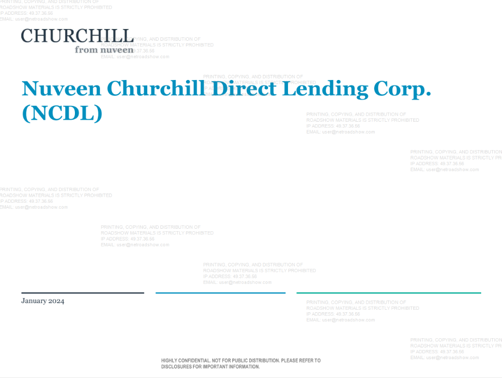 Nuveen Churchill Direct Lending (NCDL) IPO deck