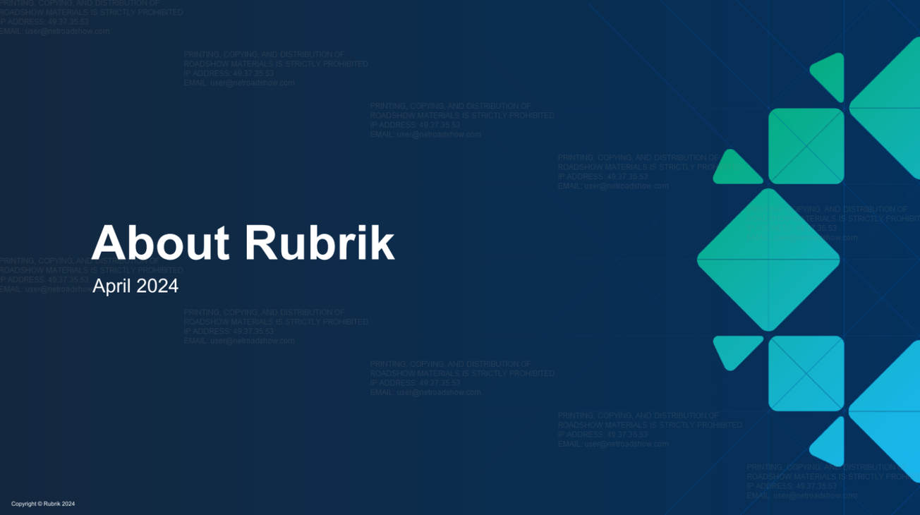 Rubrik (RBRK) IPO deck