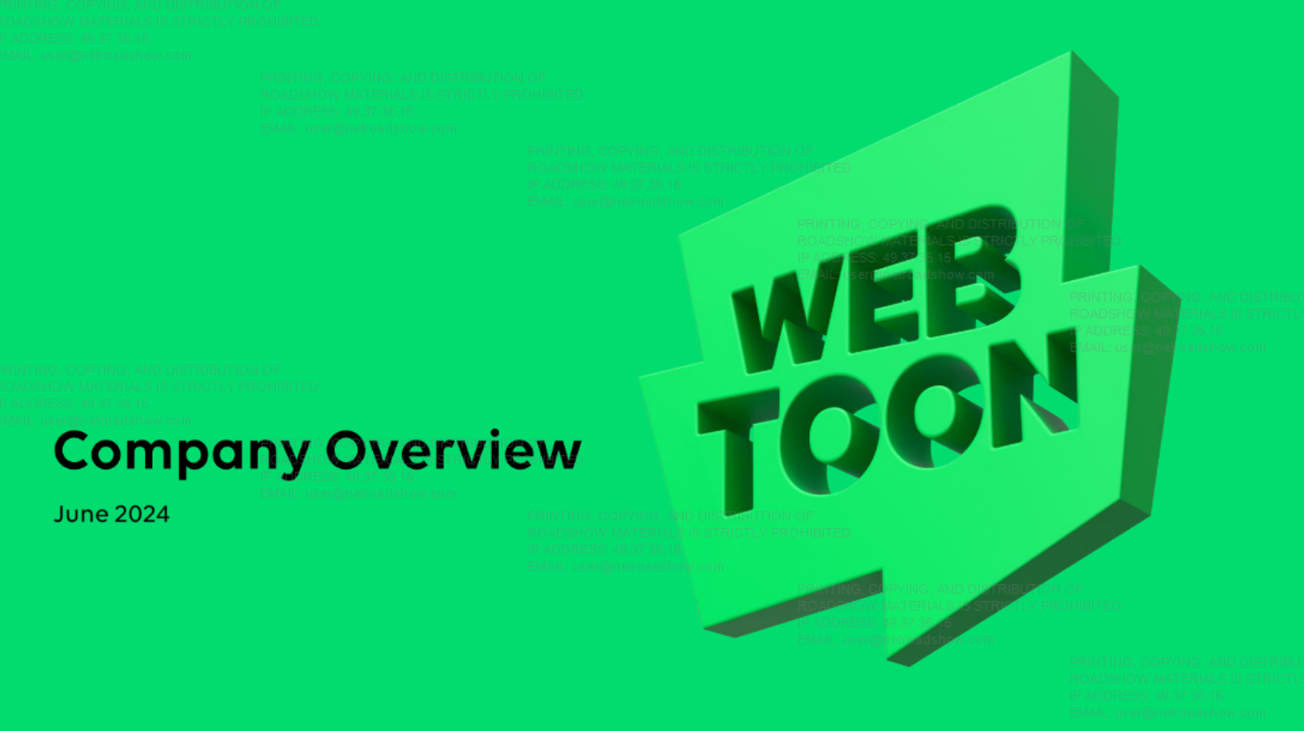 WEBTOON Entertainment (WBTN) IPO deck