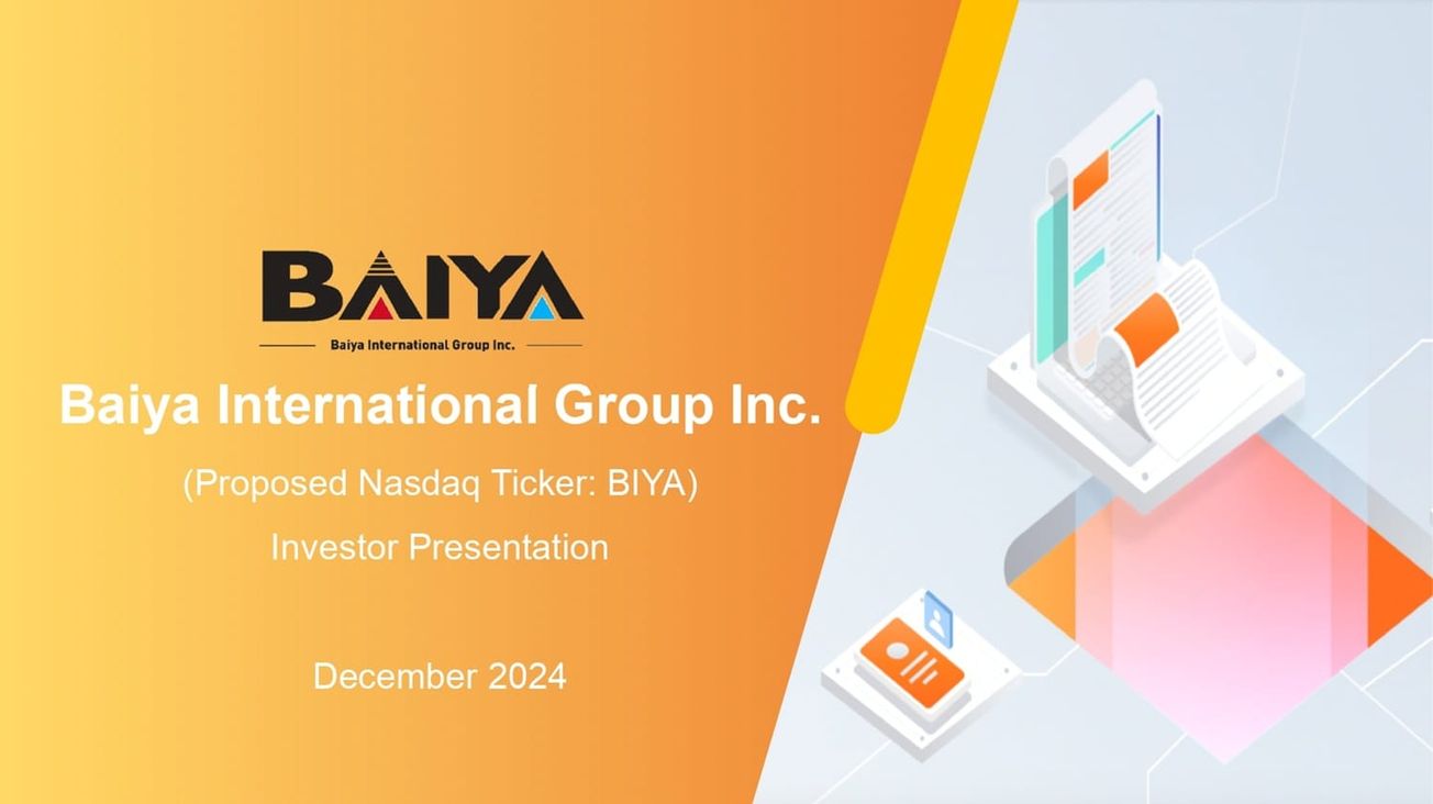 Baiya International (BIYA) IPO deck