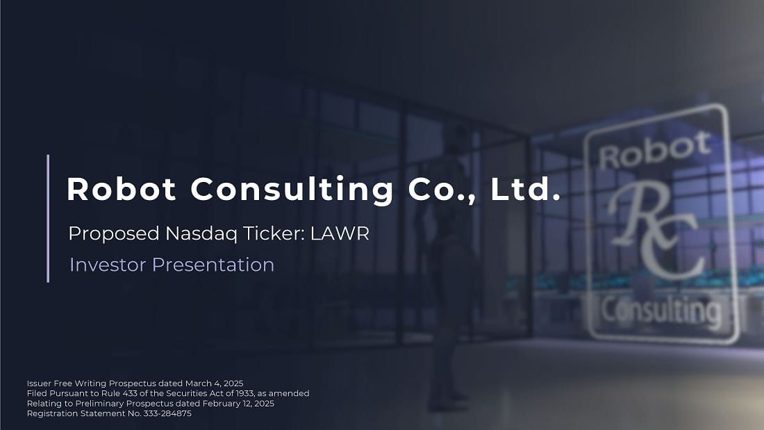 Robot Consulting (LAWR) IPO deck