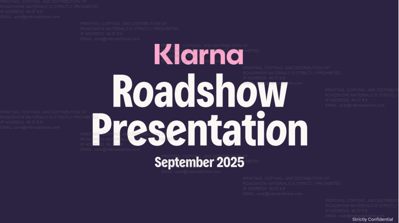Klarna (KLAR) IPO deck