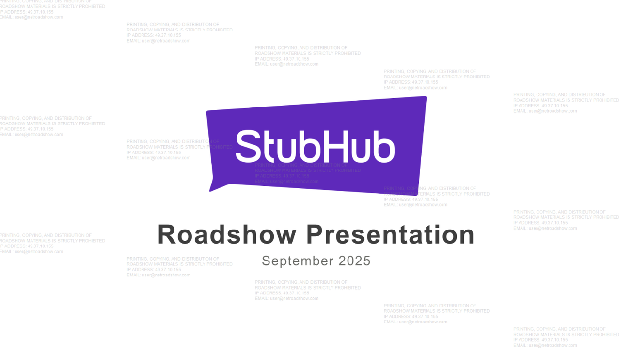 StubHub (STUB) IPO deck