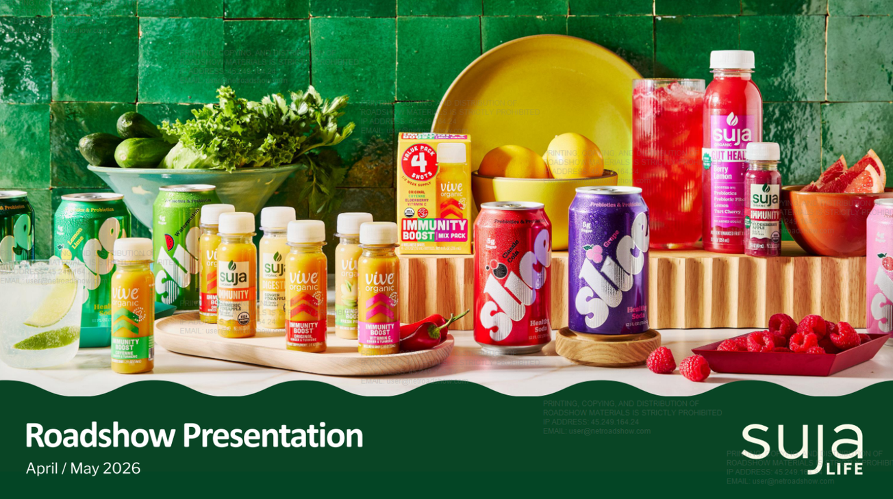 Suja Life (SUJA) IPO deck