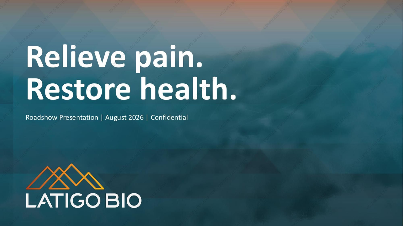 Latigo Biotherapeutics (LTGO) IPO deck