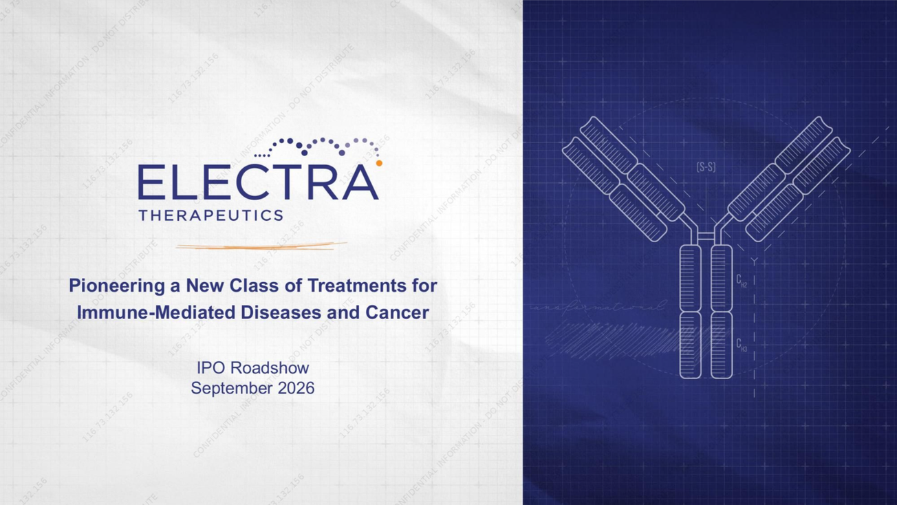 Electra Therapeutics (ETRA) IPO deck