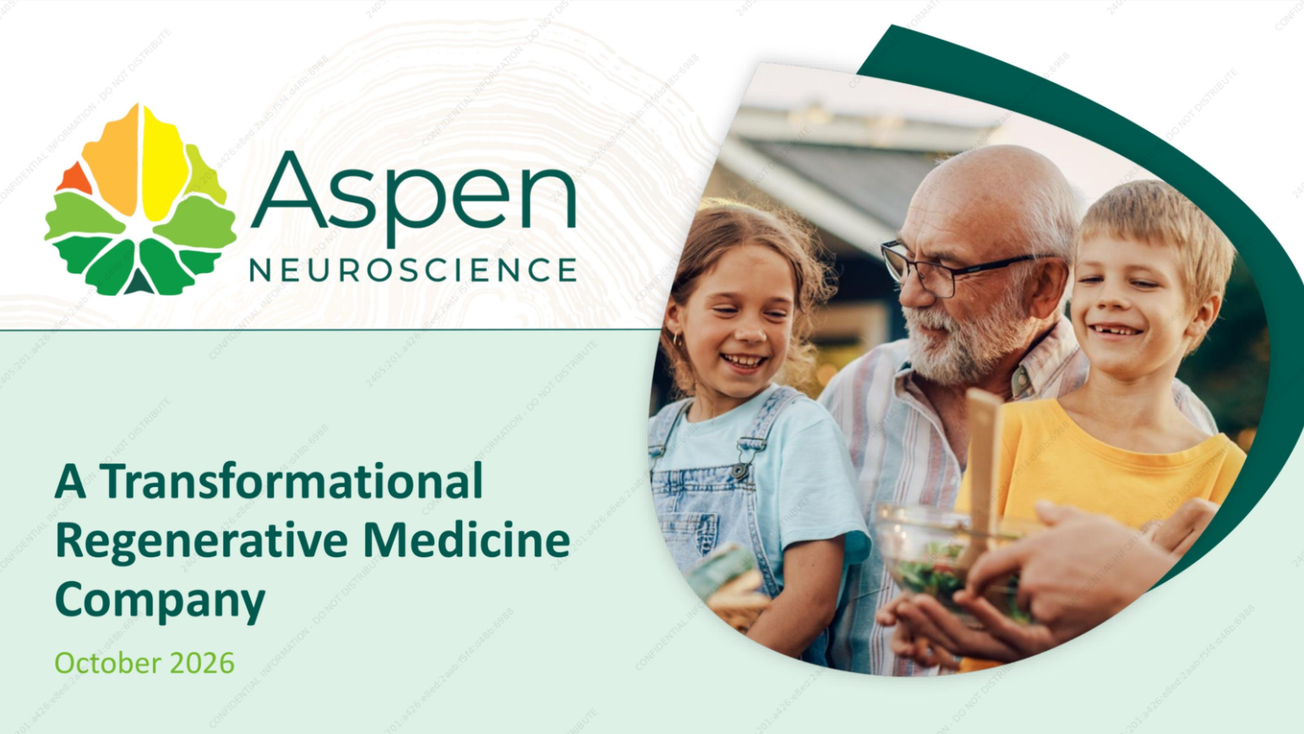 Aspen Neuroscience (ASPE) IPO deck