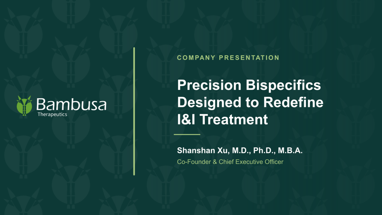 Bambusa Therapeutics (BBTX) IPO deck