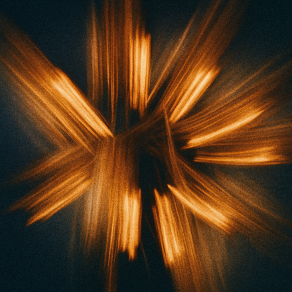 A blurry photo of a cross made of wood