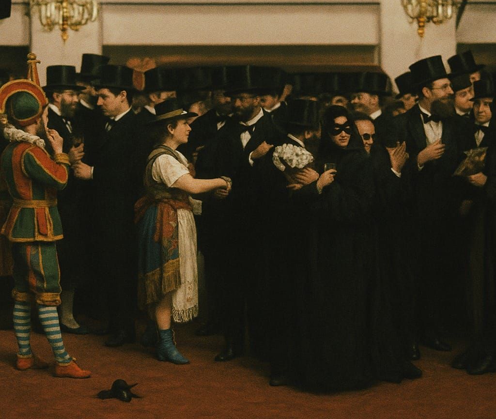 AI reimaging of Masked Ball at the Opera 1873 Edouard Manet
