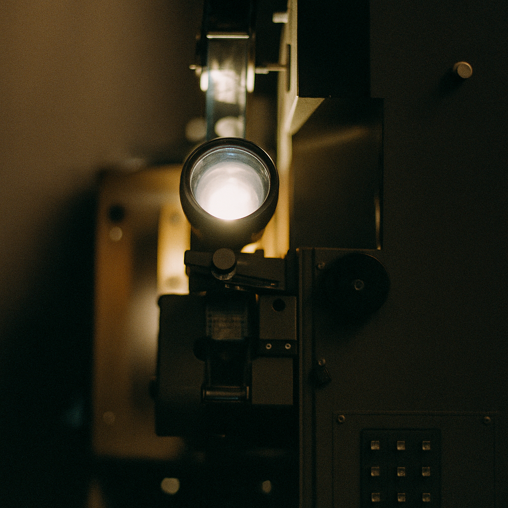 a close up of a film projector