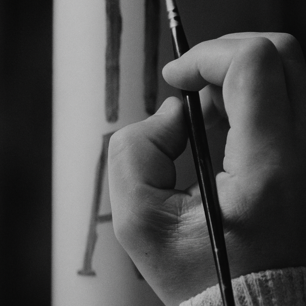 person holding black brush in close up photography