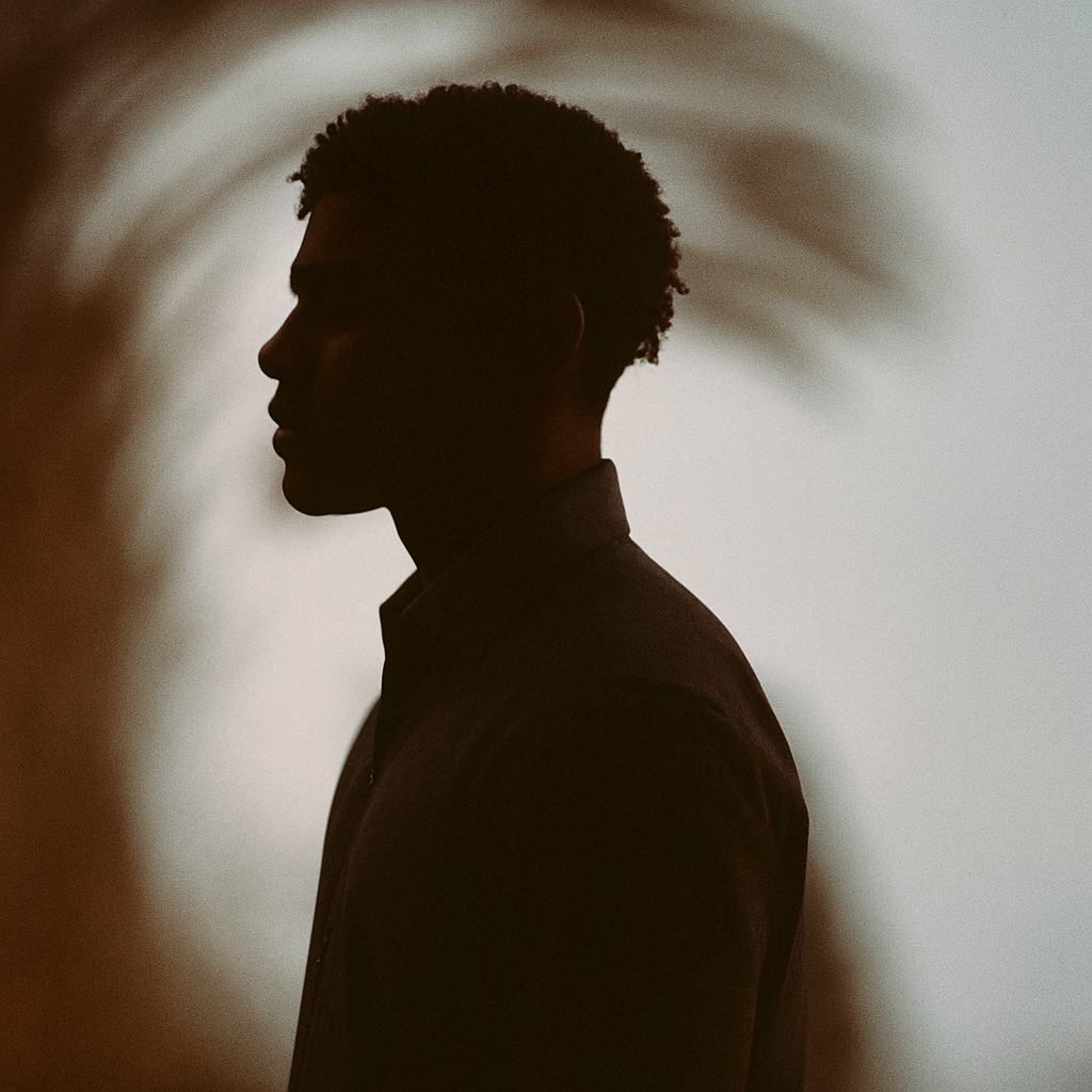 Silhouette of a man with blurred motion effect