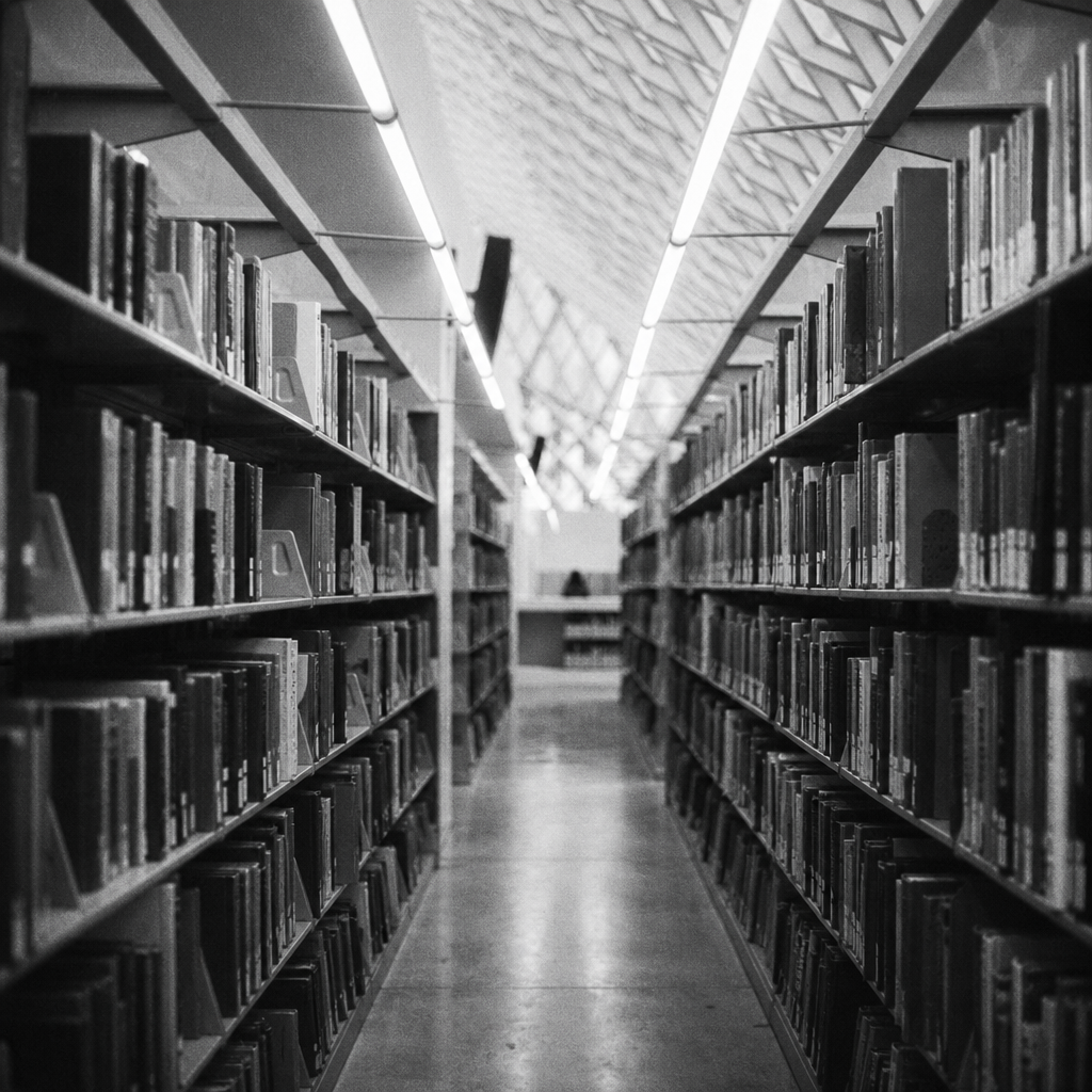 brown wooden book shelves in library