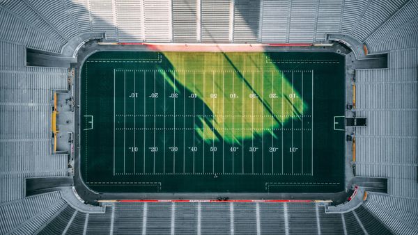An American Football stadium see from above.