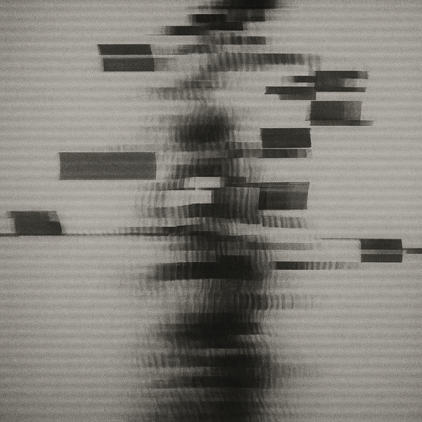 Glitch effect in on a background with horizontal lines