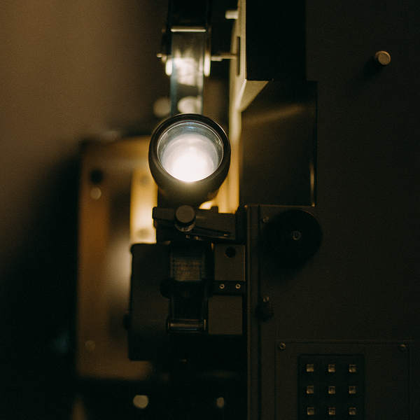a close up of a film projector