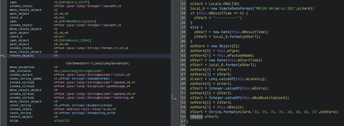 Ghidra listing view and decompiler view showing good quality high level code.