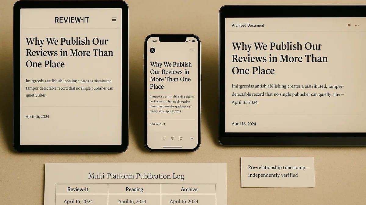 Why We Publish Our Reviews in More Than One Place