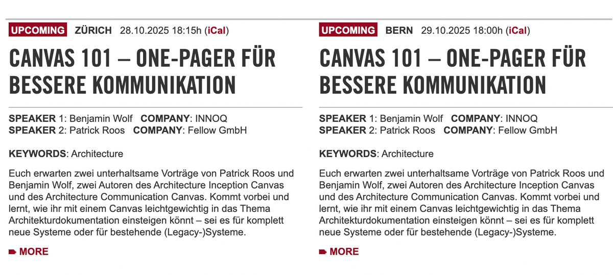 Java User Group Switzerland 2025: Canvas 101 - One-Pager für bessere Kommunikation