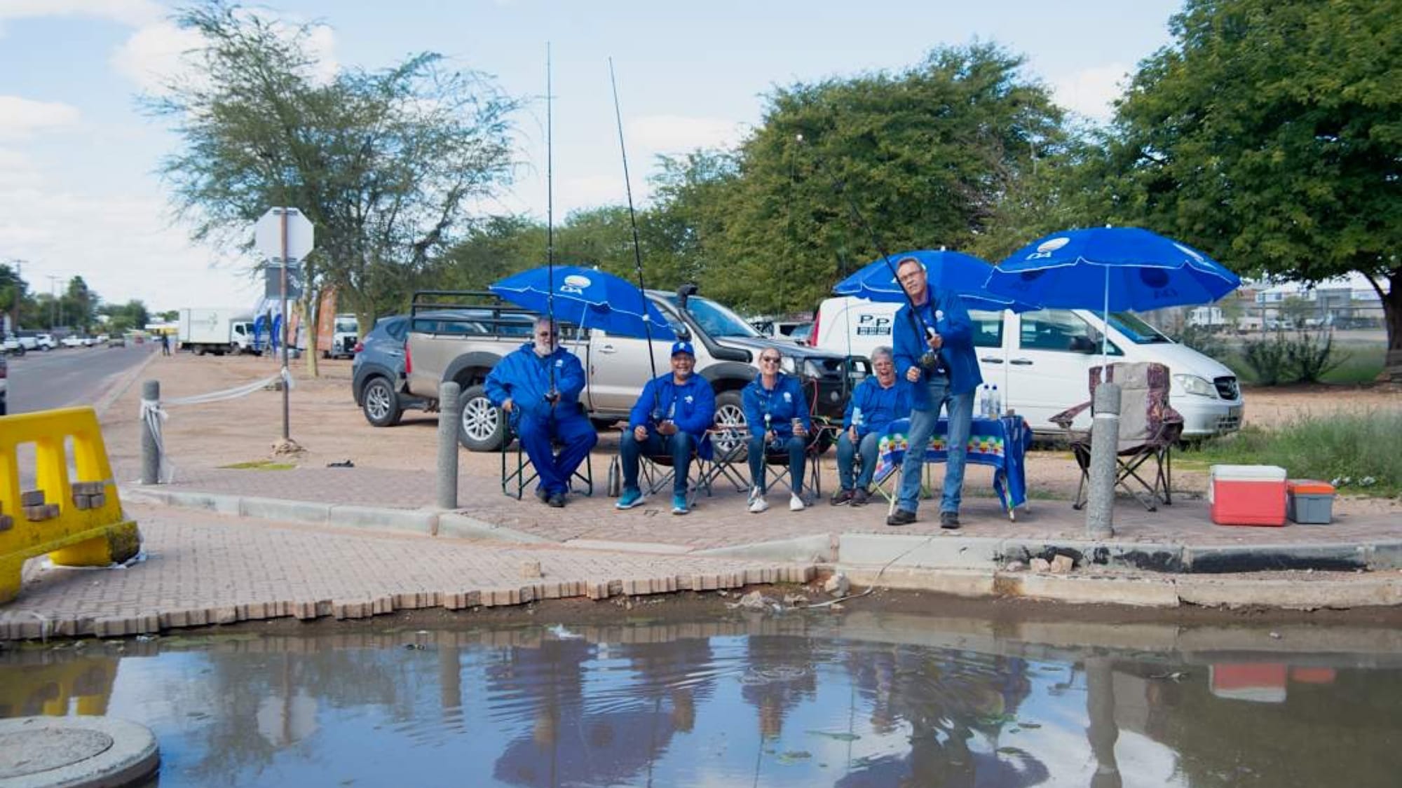 DA Fishes in Upington Business Park Pothole
